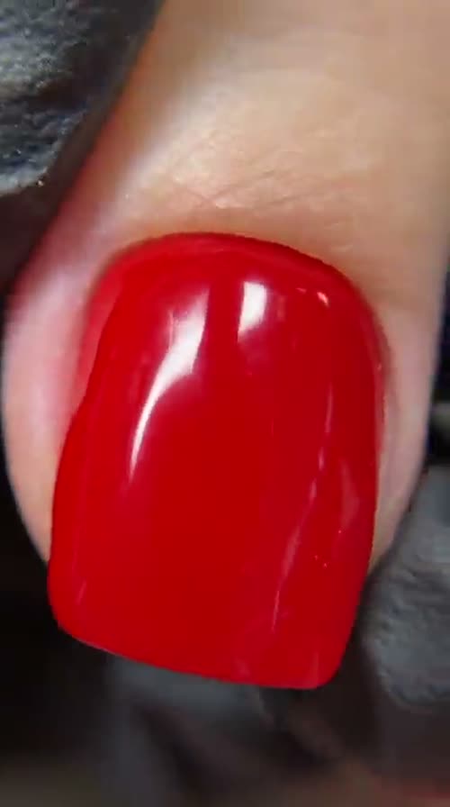 Close on a red gel finish