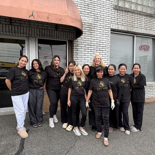 The Sky Spa team outside the studio in Norwood