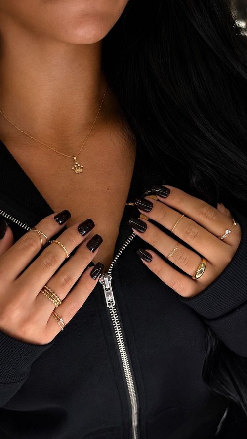 Dark nails, styled