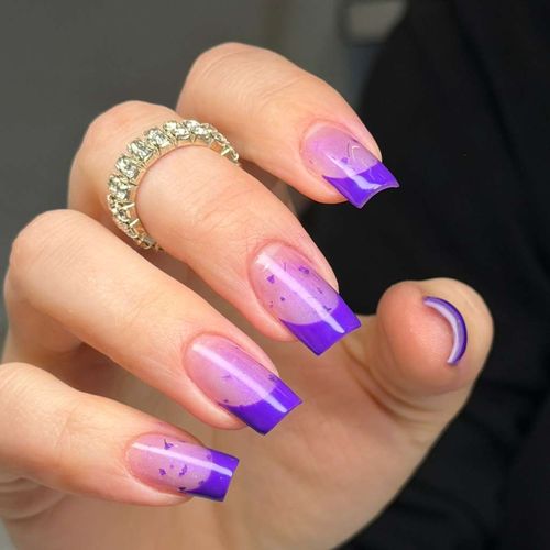 Purple ombre French tips