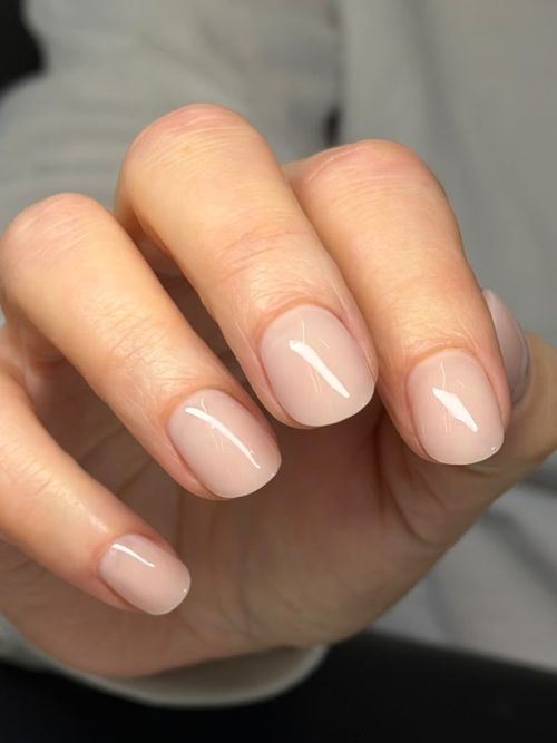 Natural nude square set after a Russian manicure