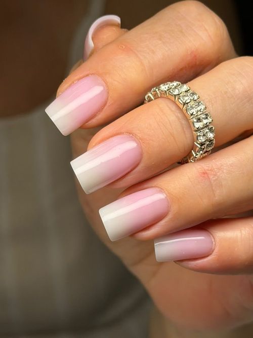 Pink and white ombre square dual form set